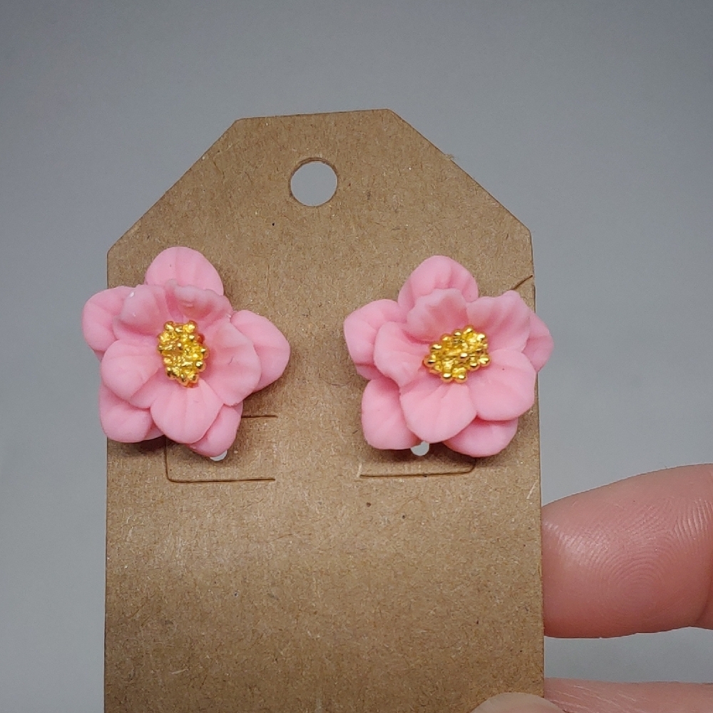Pink Floral Earrings